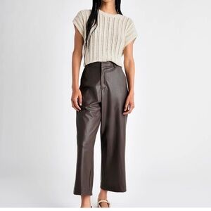 Splendid - vegan leather wide keg pants- size 2 
NWT